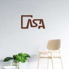 Quadro Escultura Palavra Casa 120x67 Marrom