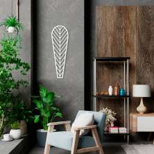 Quadro Escultura Petala Boho 100x31 Branco