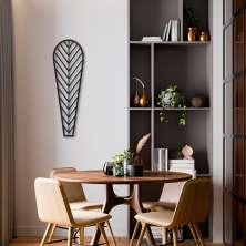 Quadro Escultura Petala Boho 120x38 Preto
