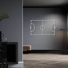 Quadro Escultura Quadra de Futsal 120x71 Cinza