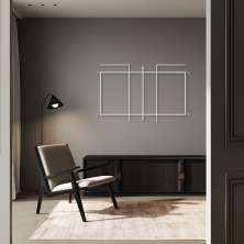 Quadro Escultura Quadra de Vôlei 100x61 Cinza