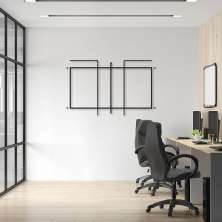 Quadro Escultura Quadra de Vôlei 100x61 Preto