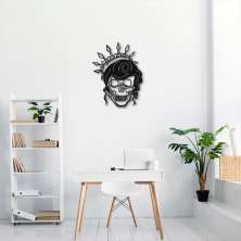 Quadro Escultura Rainha Caveira com Coroa 120x90 Preto