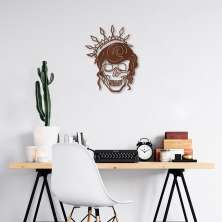 Quadro Escultura Rainha Caveira com Coroa 150x112 Marrom