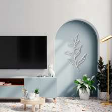 Quadro Escultura Ramo com Frutinhas 100x59 Cinza
