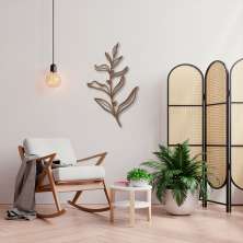 Quadro Escultura Ramo com Frutinhas 150x89 Marrom
