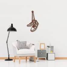 Quadro Escultura Tênis de Basquete 100x55 Marrom