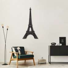 Quadro Escultura Torre Eiffel Paris 150x74 Preto