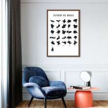 Quadro Estados do Brasil 86x60 Caixa Marrom