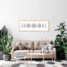 Quadro Fases da Lua Drawn Art 100x36 Caixa Marfim