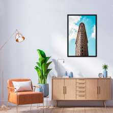 Quadro Flatiron Building New York 86x60 Caixa Preto