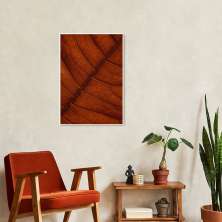 Quadro Folha Marrom Estrutura 100x70 Filete Branco