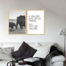Quadro Frase Amor de Mãe 122x86 2-86x60 Caixa Marfim