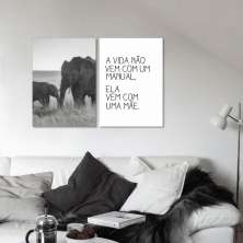 Quadro Frase Amor de Mãe 122x86 2-86x60 Sem Moldura