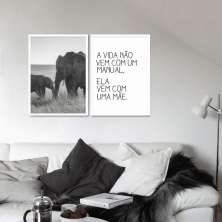 Quadro Frase Amor de Mãe 62x43 2-43x30 Caixa Branco
