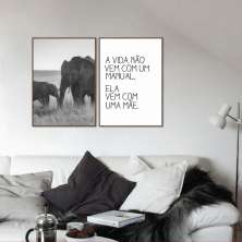 Quadro Frase Amor de Mãe 62x43 2-43x30 Filete Marrom