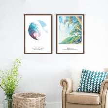 Quadro Frase Diver Mar e Praia 142x100 2-100x70 Caixa Marrom