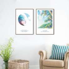 Quadro Frase Diver Mar e Praia 62x43 2-43x30 Filete Marrom