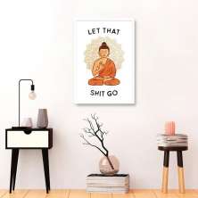 Quadro Frase Divertida Meditação 60x43 Caixa Branco
