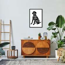 Quadro Frase Gente legal adota Cachorro 60x43 Caixa Preto