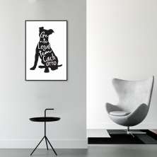 Quadro Frase Gente legal tem Cachorro 43x30 Filete Preto