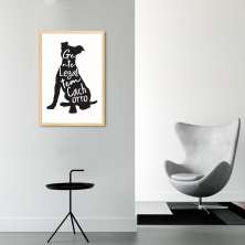 Quadro Frase Gente legal tem Cachorro 60x43 Caixa Marfim