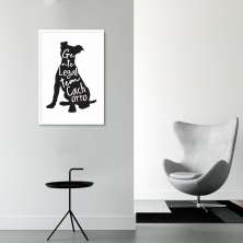 Quadro Frase Gente legal tem Cachorro 86x60 Caixa Branco
