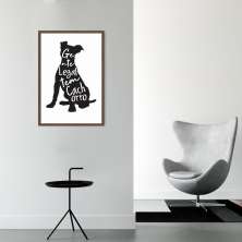 Quadro Frase Gente legal tem Cachorro 86x60 Caixa Marrom