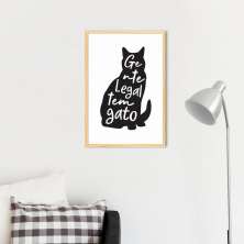 Quadro Frase Gente legal tem Gato 100x70 Caixa Marfim