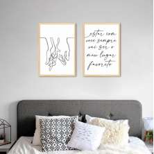 Quadro Frase Meu Lugar Favorito 62x43 2-43x30 Caixa Marfim