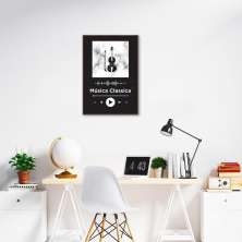 Quadro Gênero Musical Clássica 100x70 Filete Branco Preto