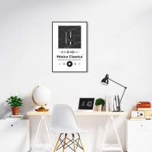 Quadro Gênero Musical Clássica 100x70 Filete Preto Branco
