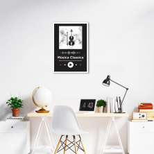 Quadro Gênero Musical Clássica 43x30 Caixa Branco Preto