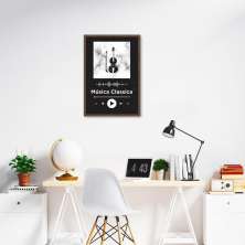 Quadro Gênero Musical Clássica 43x30 Caixa Marrom Preto