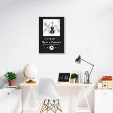 Quadro Gênero Musical Clássica 43x30 Filete Branco Preto
