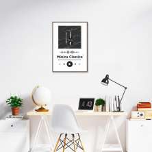 Quadro Gênero Musical Clássica 43x30 Filete Marrom Branco