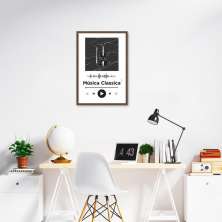 Quadro Gênero Musical Clássica 86x60 Caixa Marrom Branco