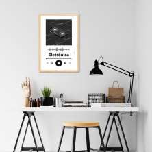 Quadro Gênero Musical Eletrônica 100x70 Caixa Marfim Branco