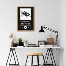 Quadro Gênero Musical Eletrônica 43x30 Caixa Marfim Preto