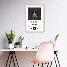 Quadro Gênero Musical Funk 100x70 Caixa Marfim Branco