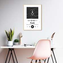 Quadro Gênero Musical Funk 100x70 Filete Marfim Branco