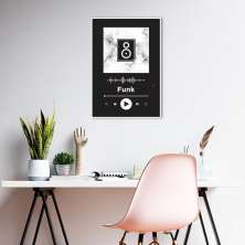 Quadro Gênero Musical Funk 86x60 Filete Branco Preto