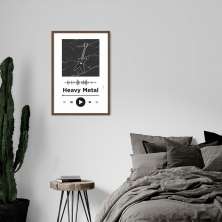Quadro Gênero Musical Heavy Metal 100x70 Caixa Marrom Branco