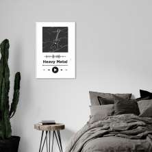 Quadro Gênero Musical Heavy Metal 100x70 Filete Branco Branco