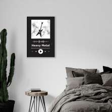 Quadro Gênero Musical Heavy Metal 100x70 Filete Branco Preto