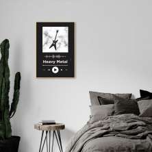 Quadro Gênero Musical Heavy Metal 100x70 Filete Marfim Preto
