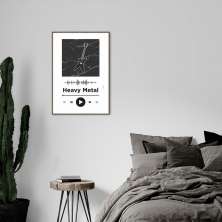 Quadro Gênero Musical Heavy Metal 100x70 Filete Marrom Branco