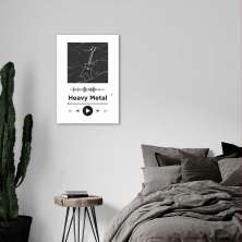 Quadro Gênero Musical Heavy Metal 100x70 Sem Moldura Branco