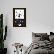 Quadro Gênero Musical Heavy Metal 43x30 Caixa Marfim Preto