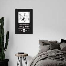 Quadro Gênero Musical Heavy Metal 60x43 Filete Preto Preto